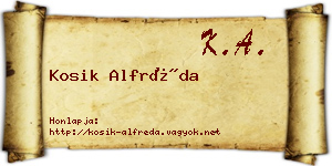 Kosik Alfréda névjegykártya